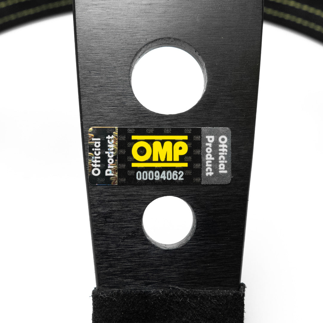 OMP Corsica 330 Steering Wheel - Black Suede Black Spokes 330mm