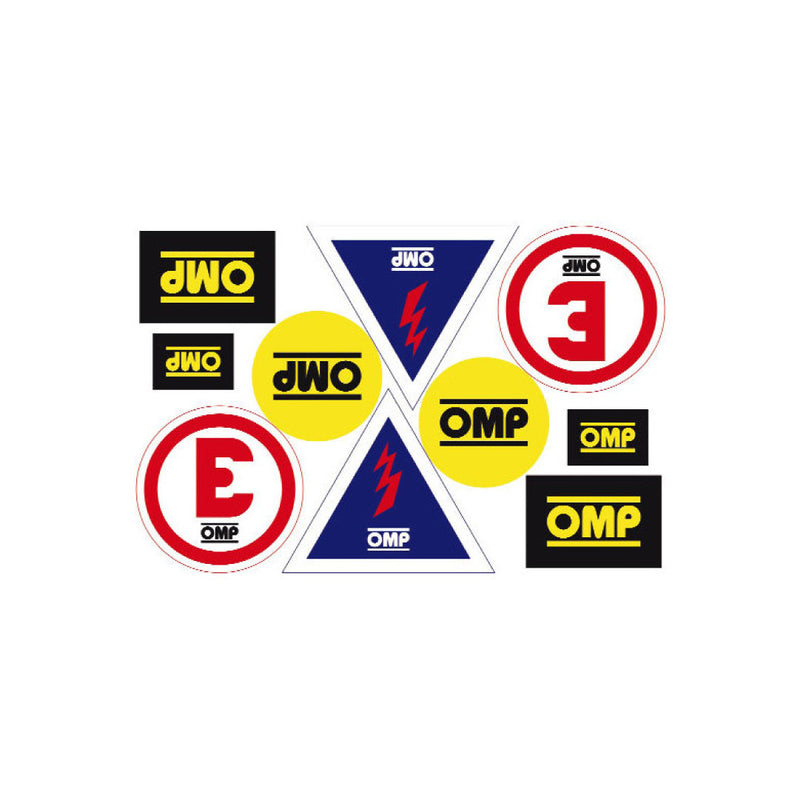 OMP Fire Extinguisher & Battery Cut Off Sticker Decal Set Pack - MSA F