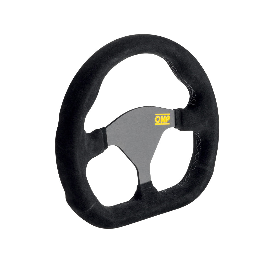 OMP Formula Quadro Steering Wheel - Black Suede Black Spokes 250mm