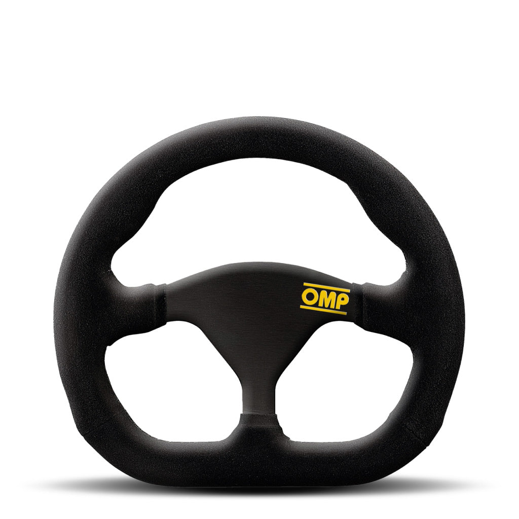OMP Formula Quadro Steering Wheel - Black Suede Black Spokes 250mm