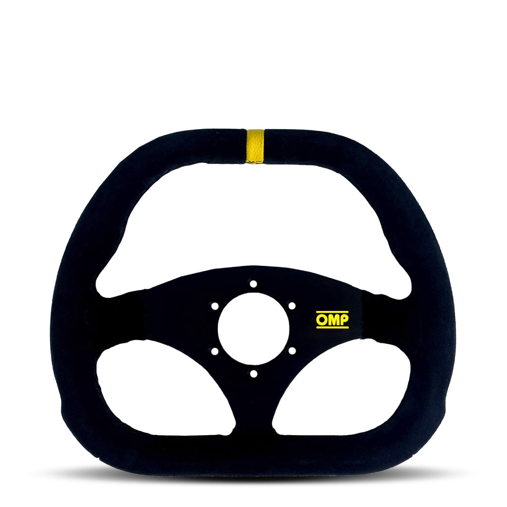 OMP Kubik Steering Wheel - Black Suede Black Spokes 310mm