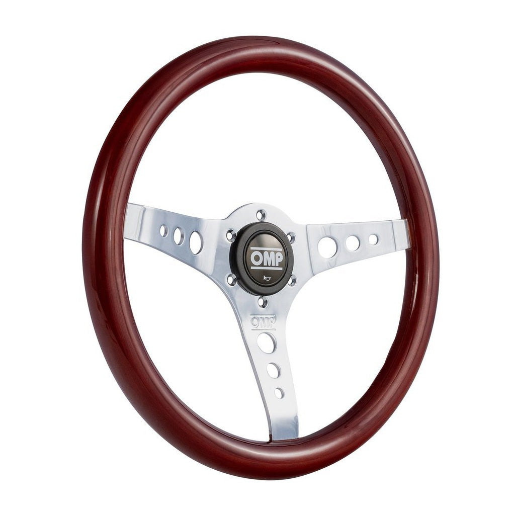 OMP Mugello Steering Wheel - Wood Polished Spokes 350mm