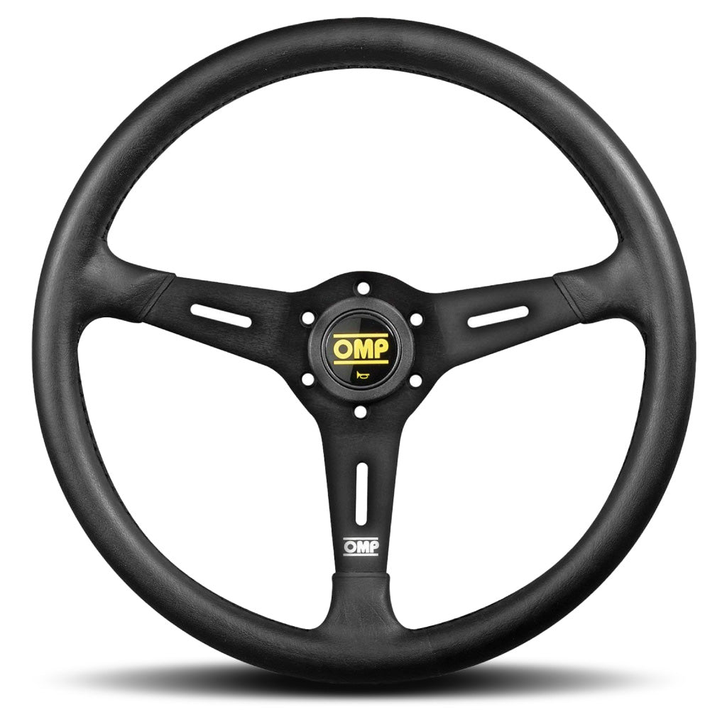 OMP Sand Steering Wheel - Black Polyurethane Black Spokes 380mm