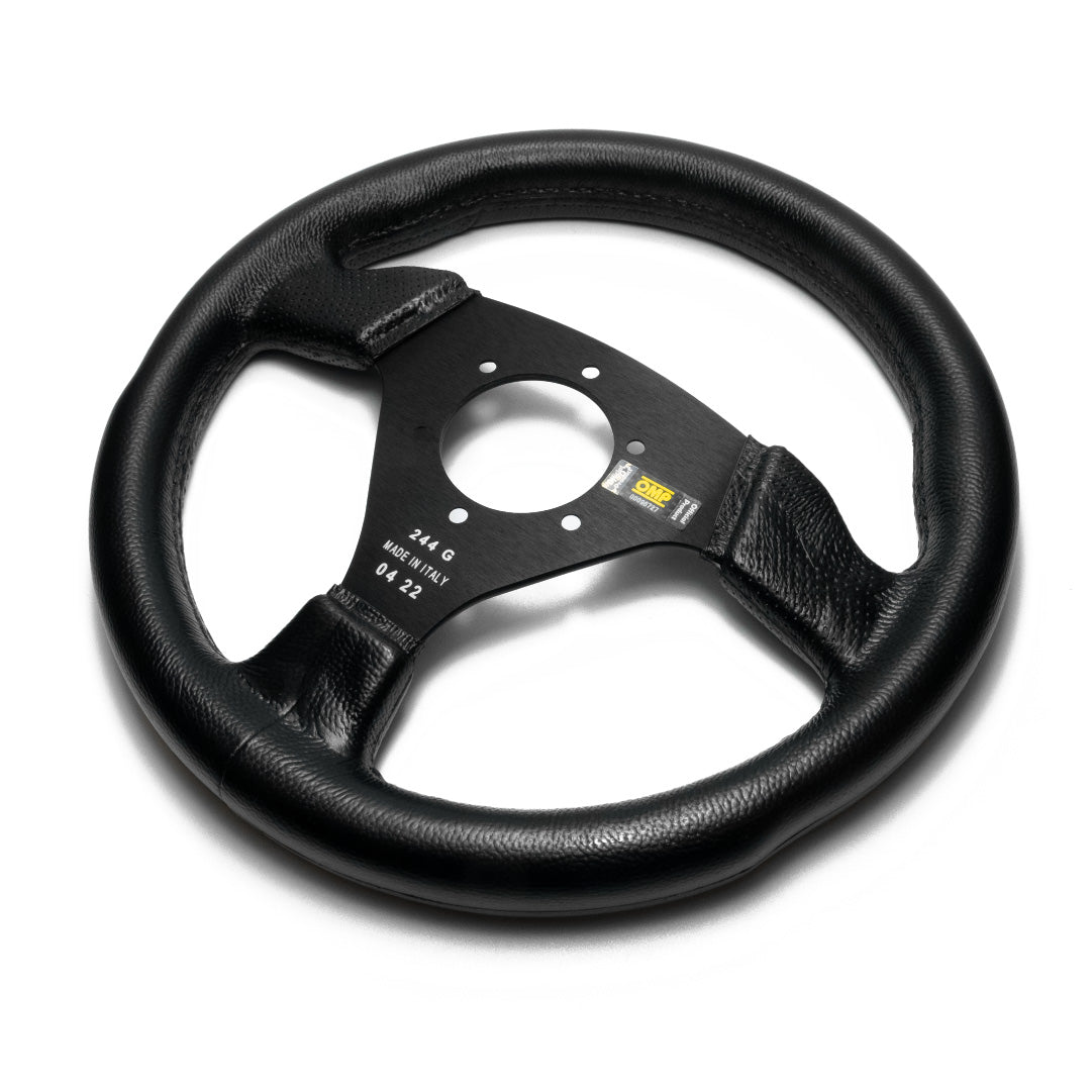 OMP Trecento Uno Steering Wheel - Black Polyurethane Black Spokes 300mm