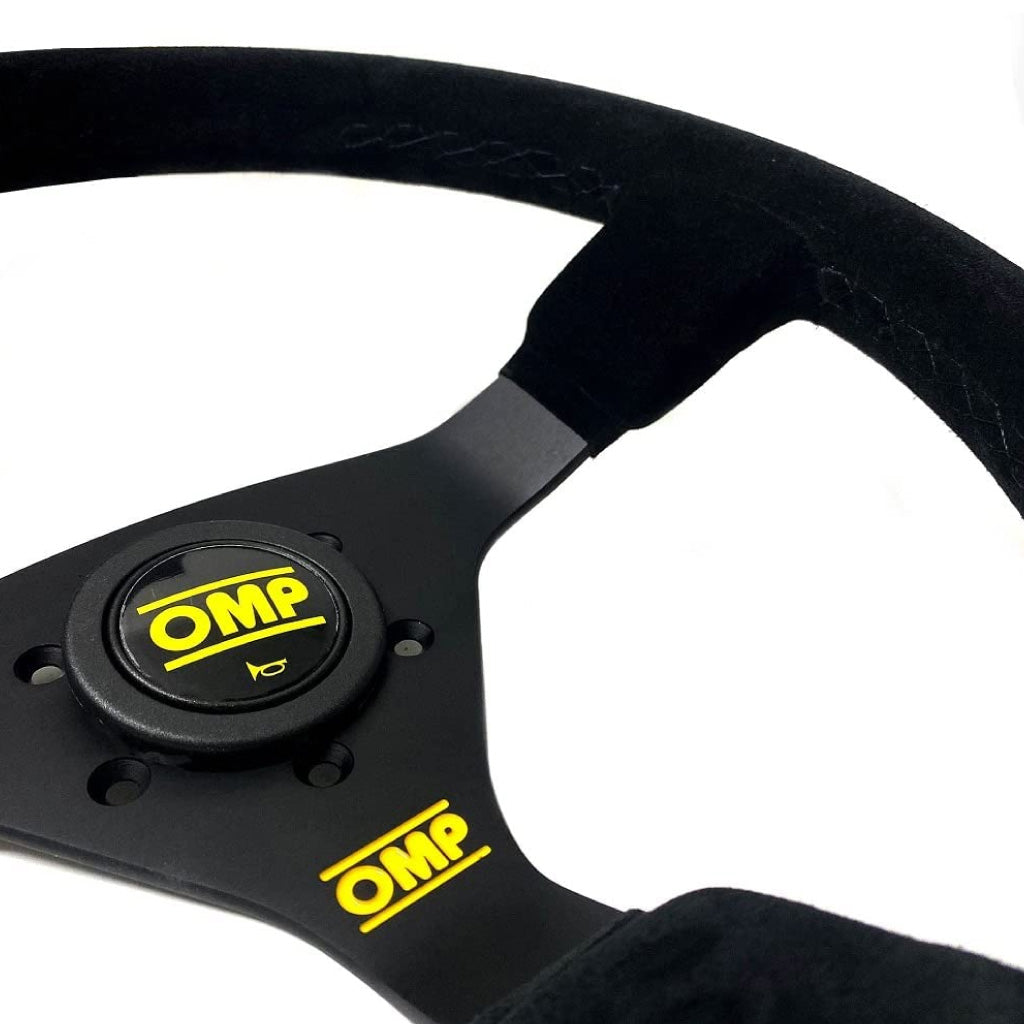 OMP WRC Steering Wheel - Black Suede Black Spokes 350mm