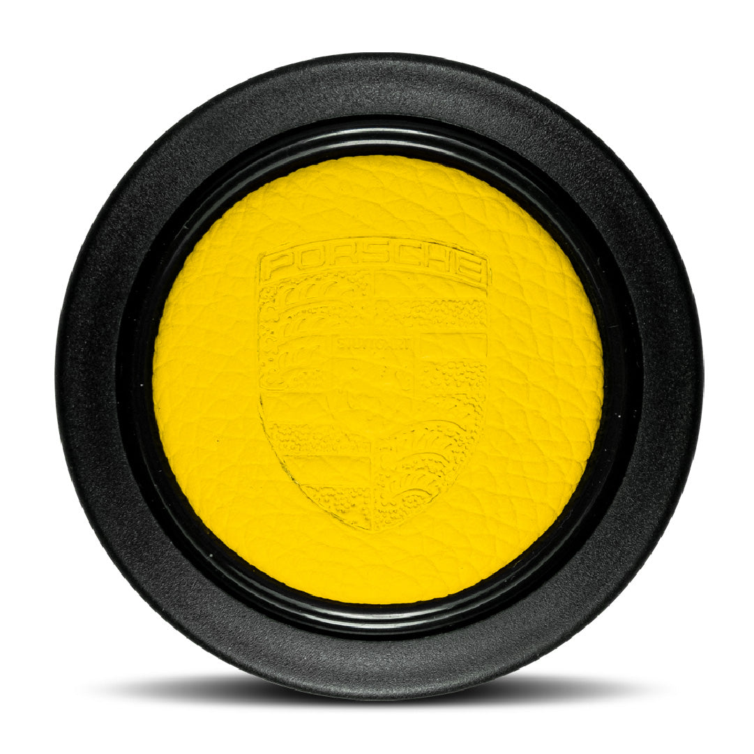 Porsche Red Black Yellow Leather Horn Button