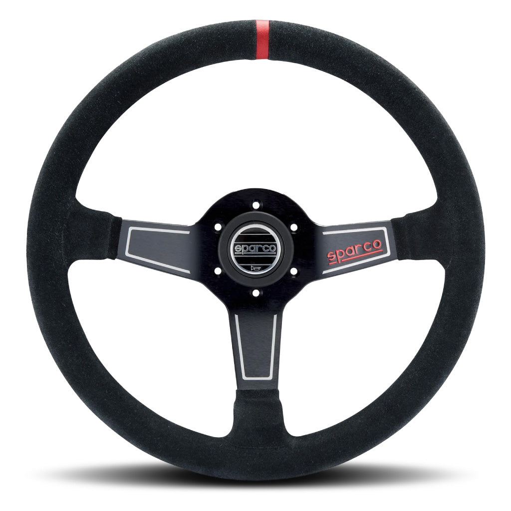 Sparco L575 Steering Wheel - Black Suede Black Spokes 350mm