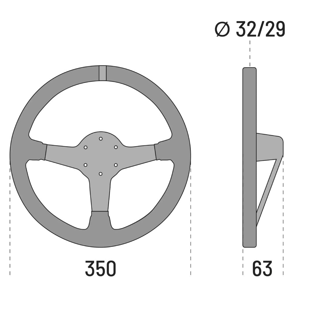 Sparco L575 Steering Wheel - Black Leather Black Spokes 350mm