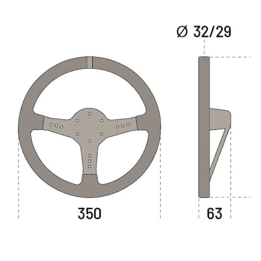 Sparco L777 Steering Wheel - Black Leather Black Spokes 350mm