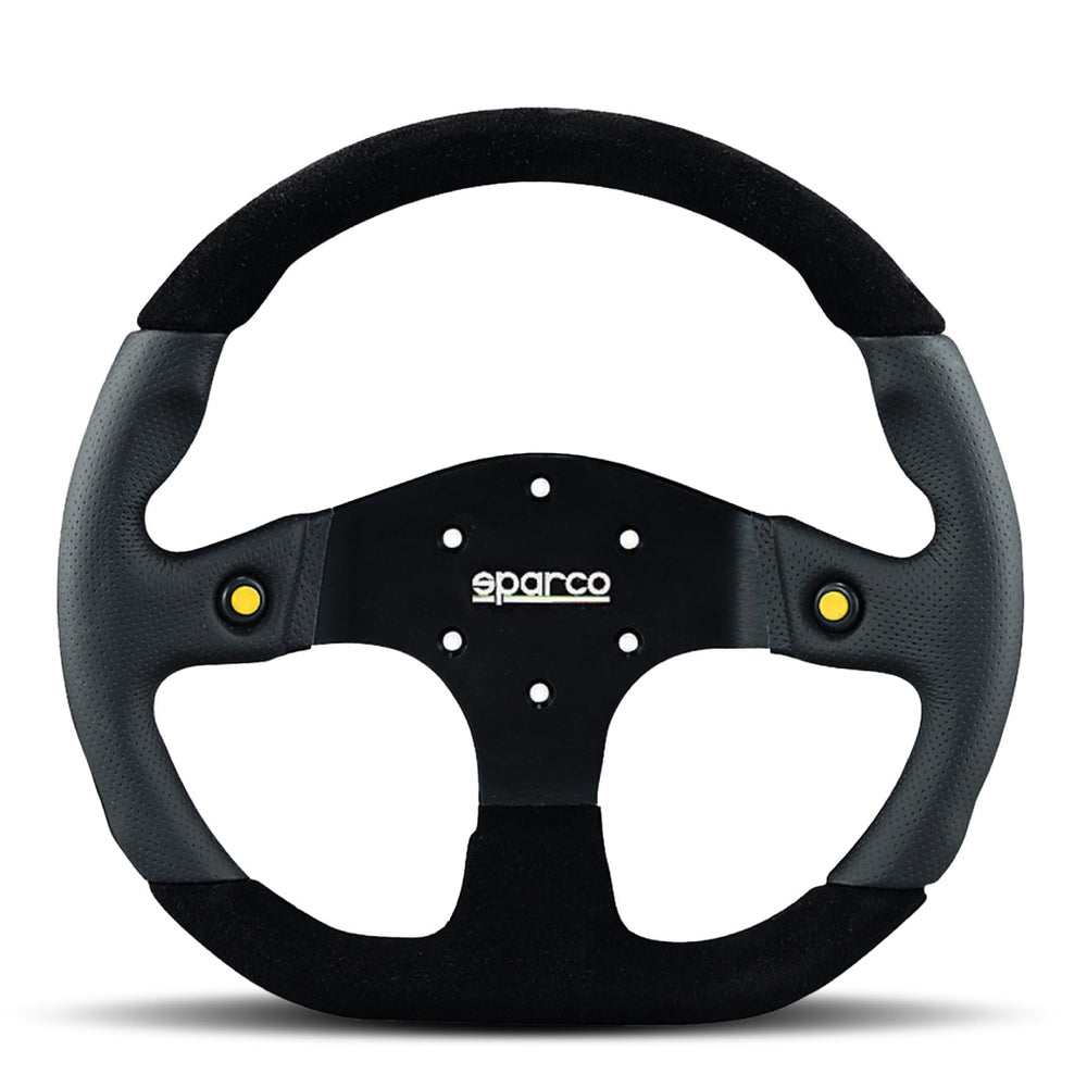 Sparco L999 Steering Wheel - Black Leather/Alcantara Black Spokes 330m