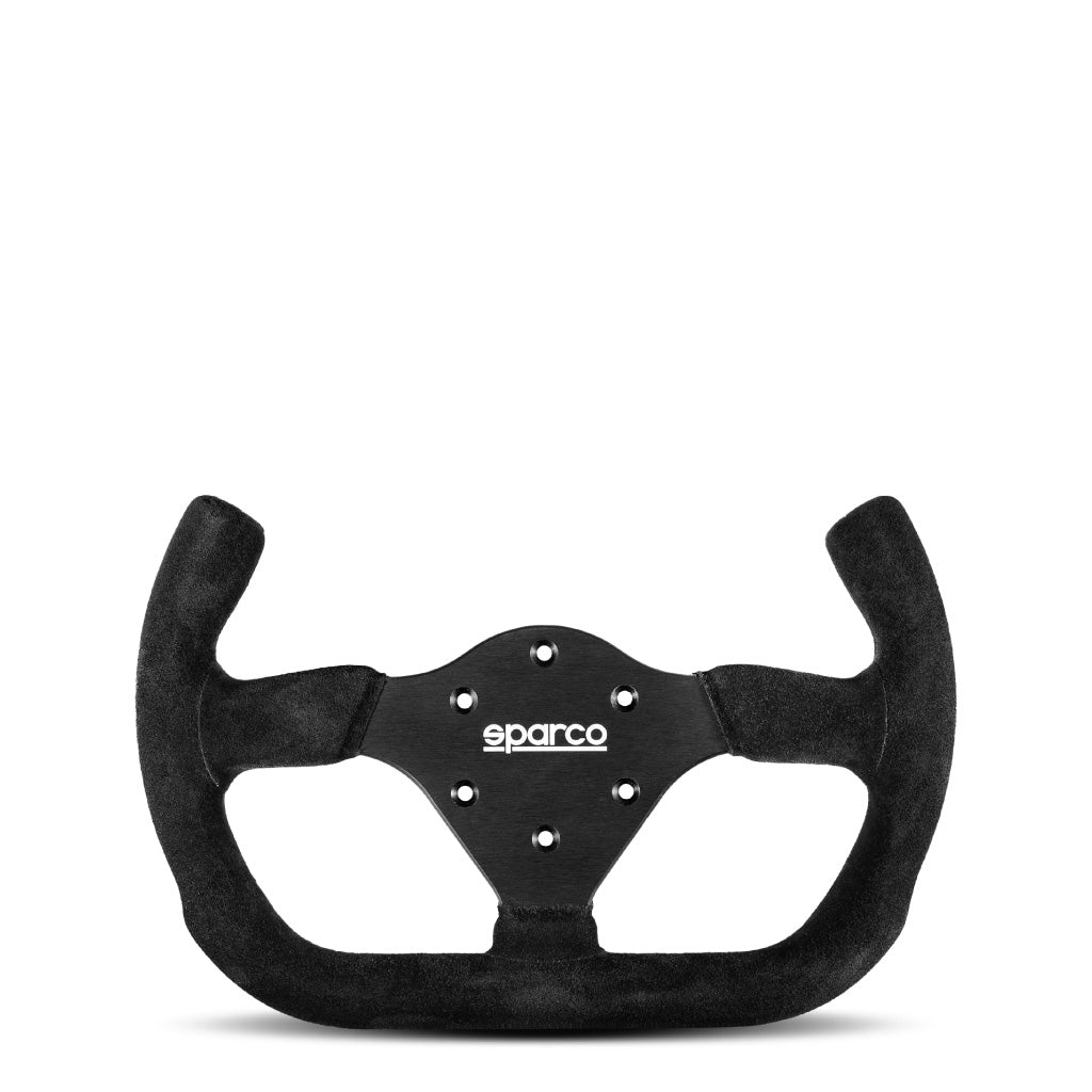 Sparco P310 Open Steering Wheel - Black Suede Black Spokes 310mm