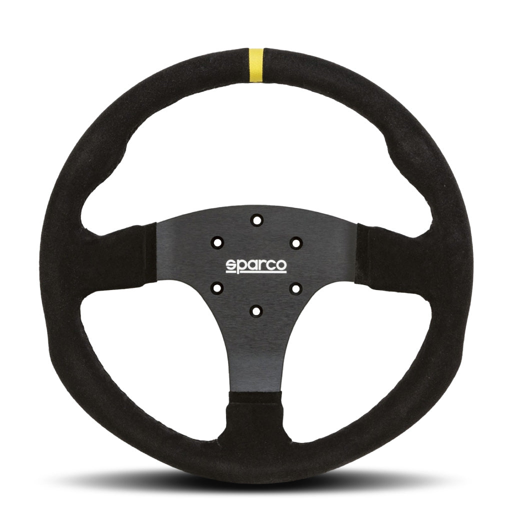 Sparco R330 Steering Wheel - Black Suede Black Spokes 330mm