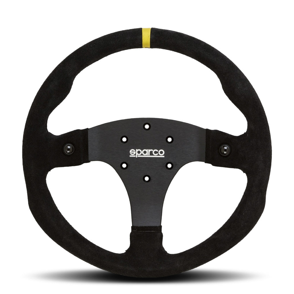 Sparco R330B Steering Wheel - Black Suede Black Spokes 330mm