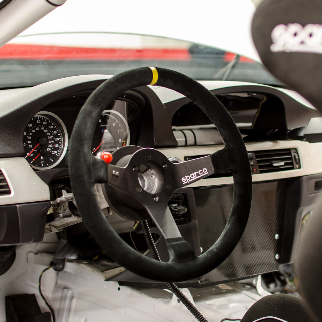 Sparco R345 Steering Wheel - Black Suede Black Spokes 350mm