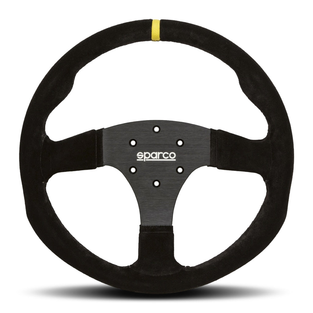 Sparco R350 Steering Wheel - Black Suede Black Spokes 350mm