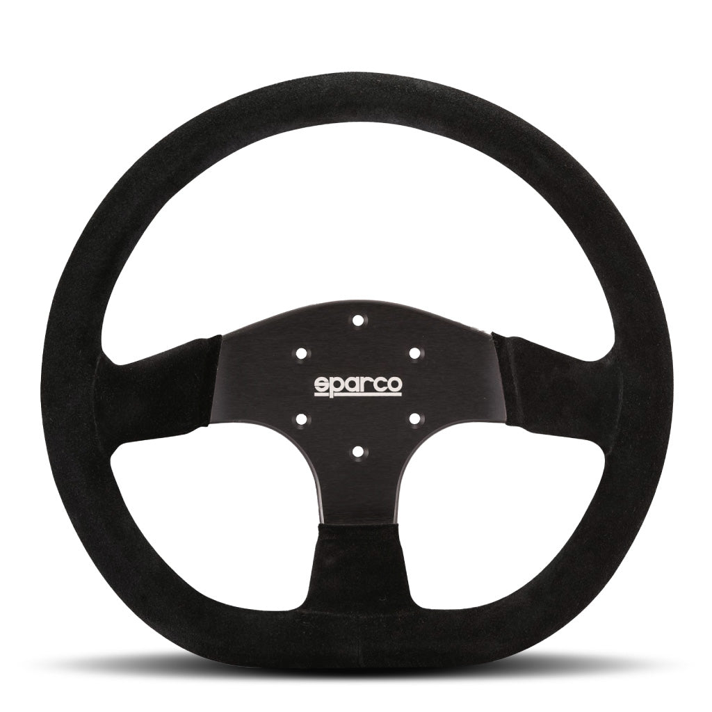 Sparco R353 Steering Wheel - Black Suede Black Spokes 350mm