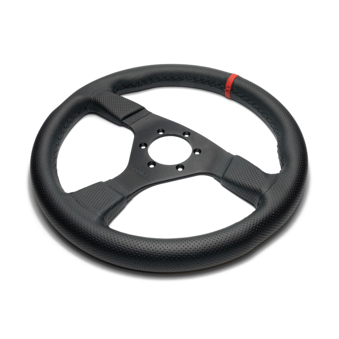 Sparco R383 Champion Steering Wheel - Black Leather Black Spokes 330mm