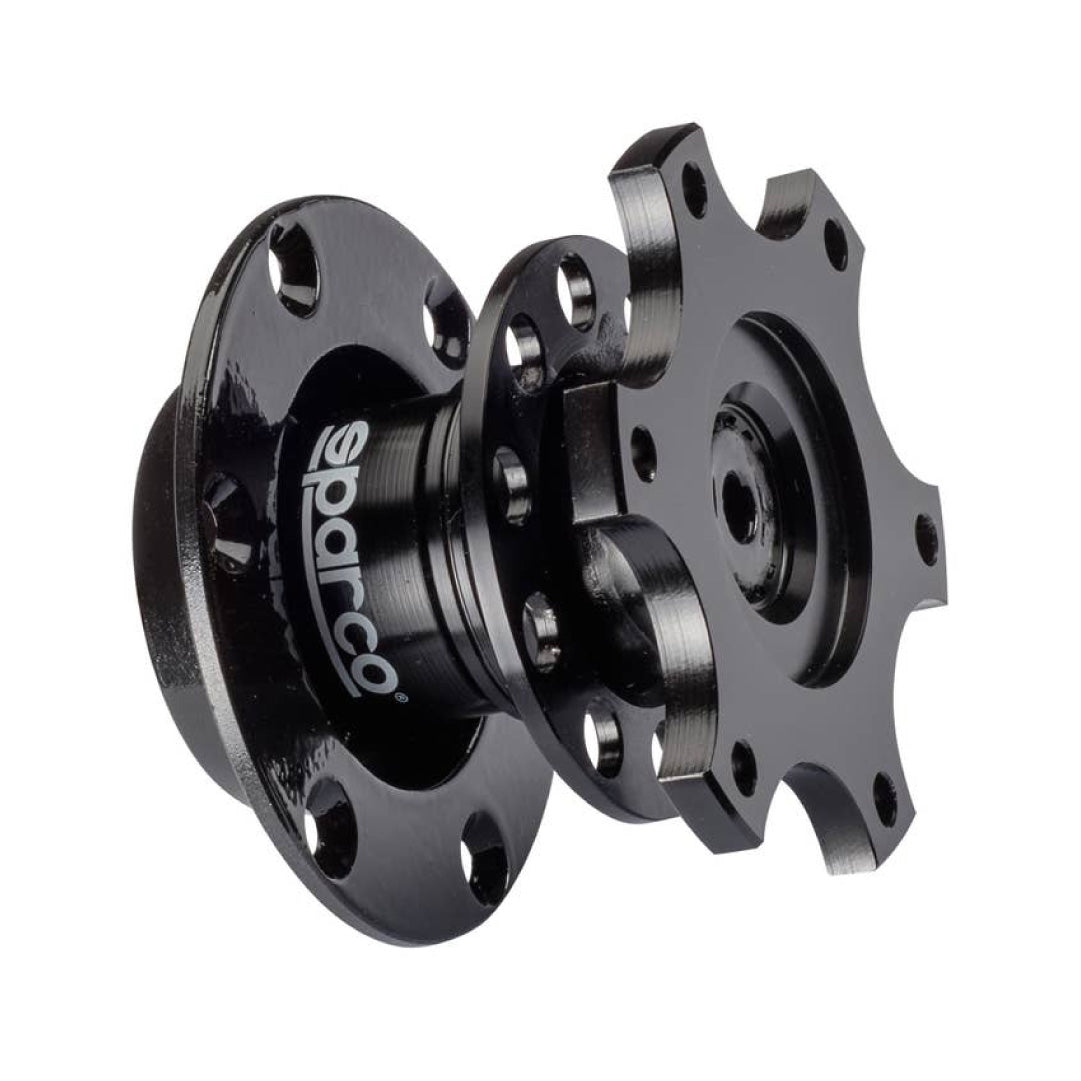 Sparco Steering Wheel Quick Release Hub - Black - Bolt-On