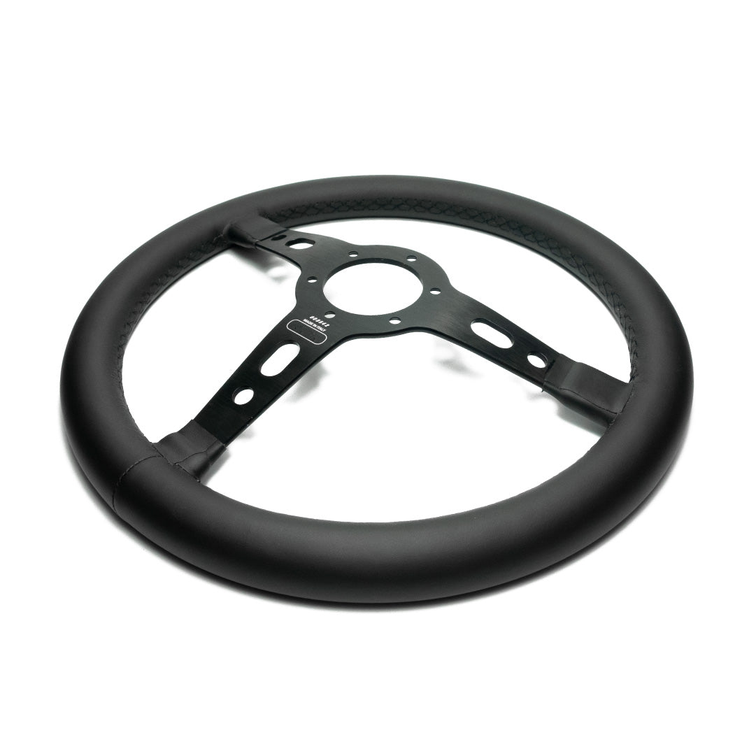 Sparco Targa 350 Steering Wheel - Black Leather Black Spokes 350mm