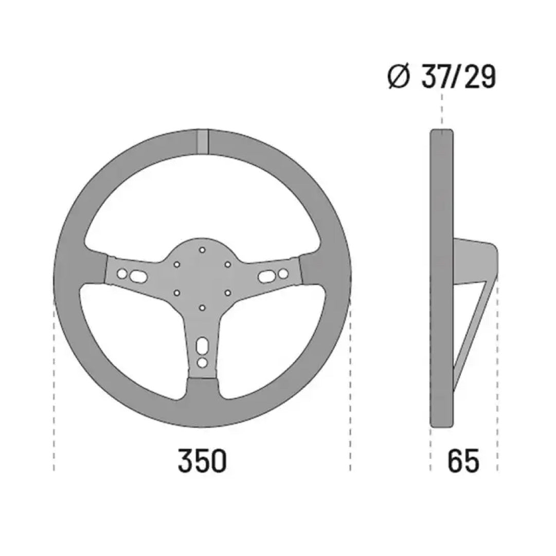 Sparco Targa 350 Steering Wheel - Black Leather Black Spokes 350mm