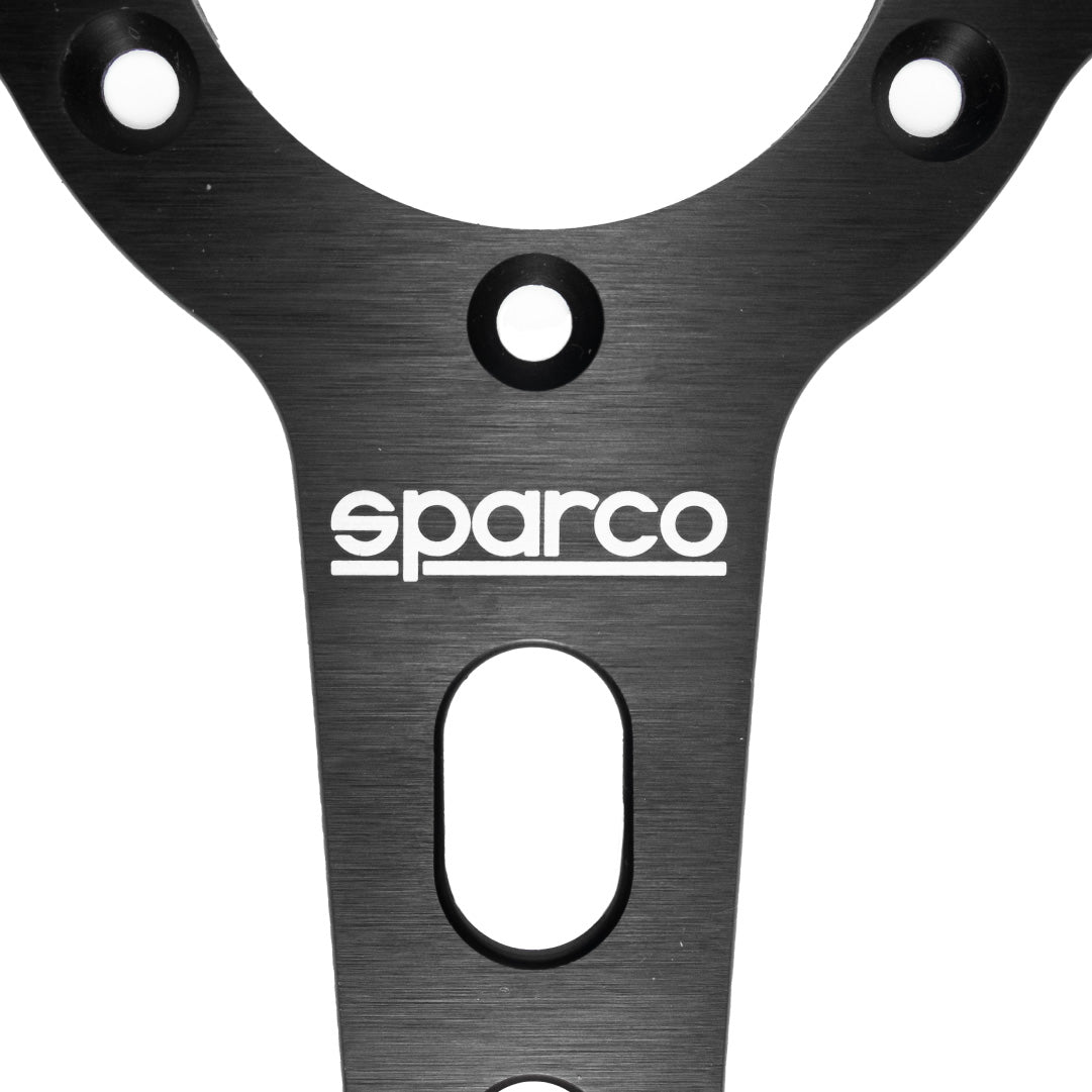 Sparco Targa 350 Steering Wheel - Black Leather Black Spokes 350mm