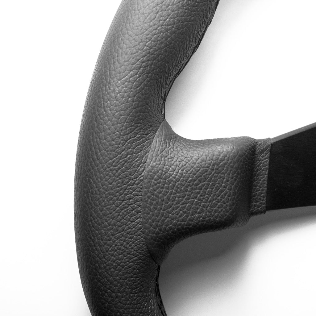 Sport Line Comfort Steering Wheel - Black Leather Black Spokes 350mm