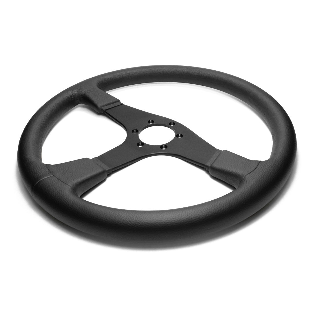 Sport Line Imola Steering Wheel - Black Leather Black Spokes 380mm