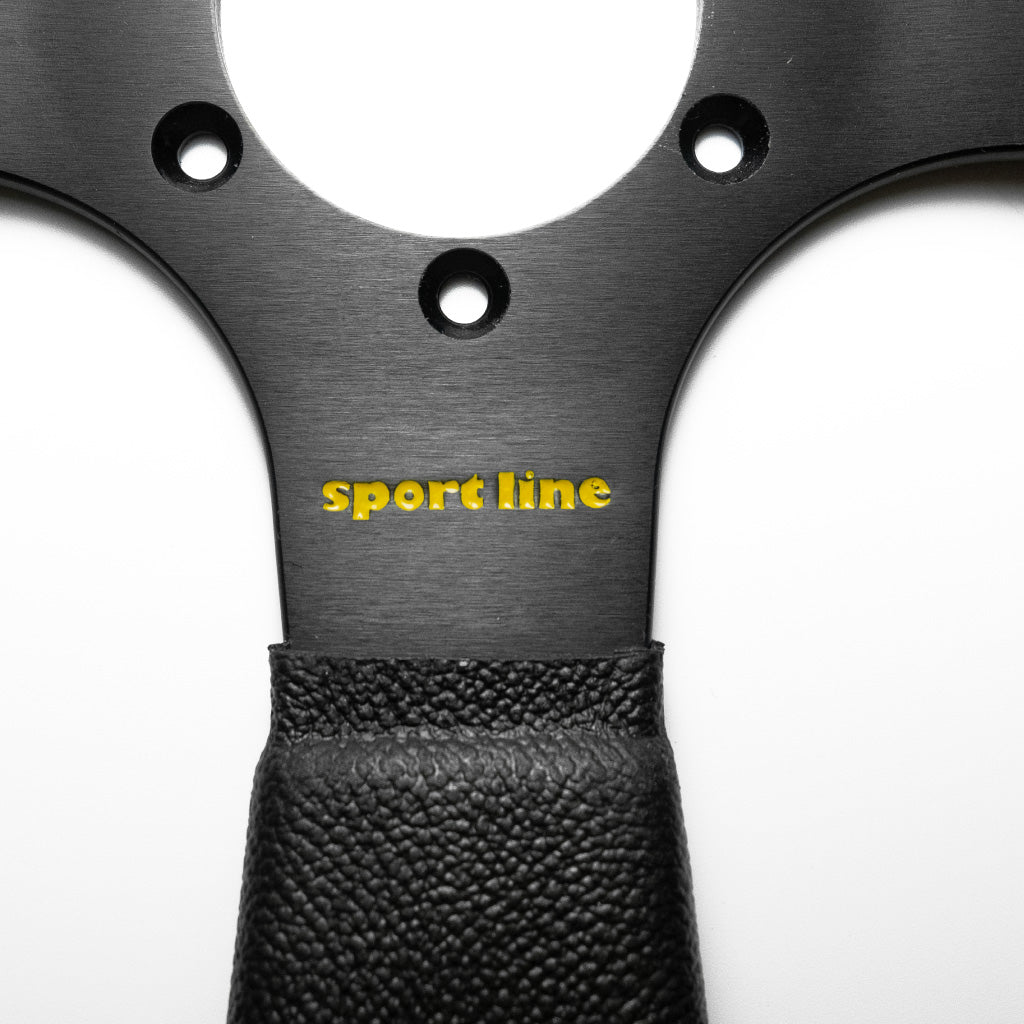 Sport Line Imola Steering Wheel - Black Polyurethane Black Spokes 330mm