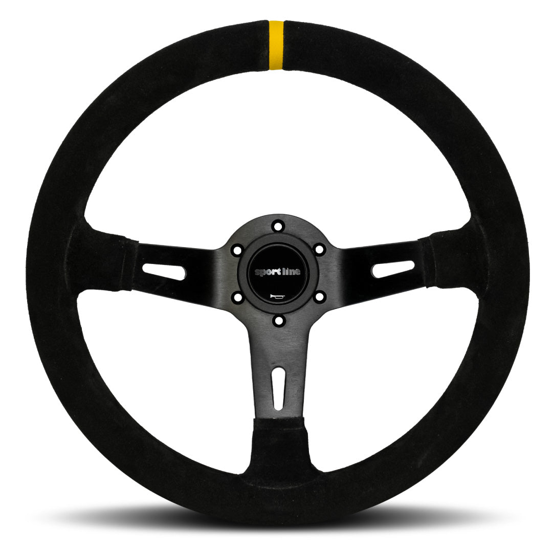 Sport Line Racing 3 Drifting Steering Wheel - Black Suede Black Spokes 330mm