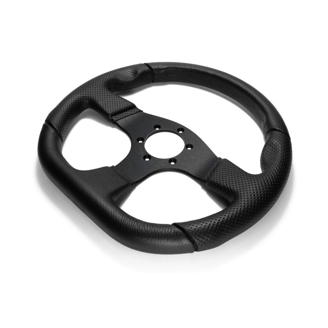 Sport Line Runner Steering Wheel - Black Polyurethane Black Spokes 330mm