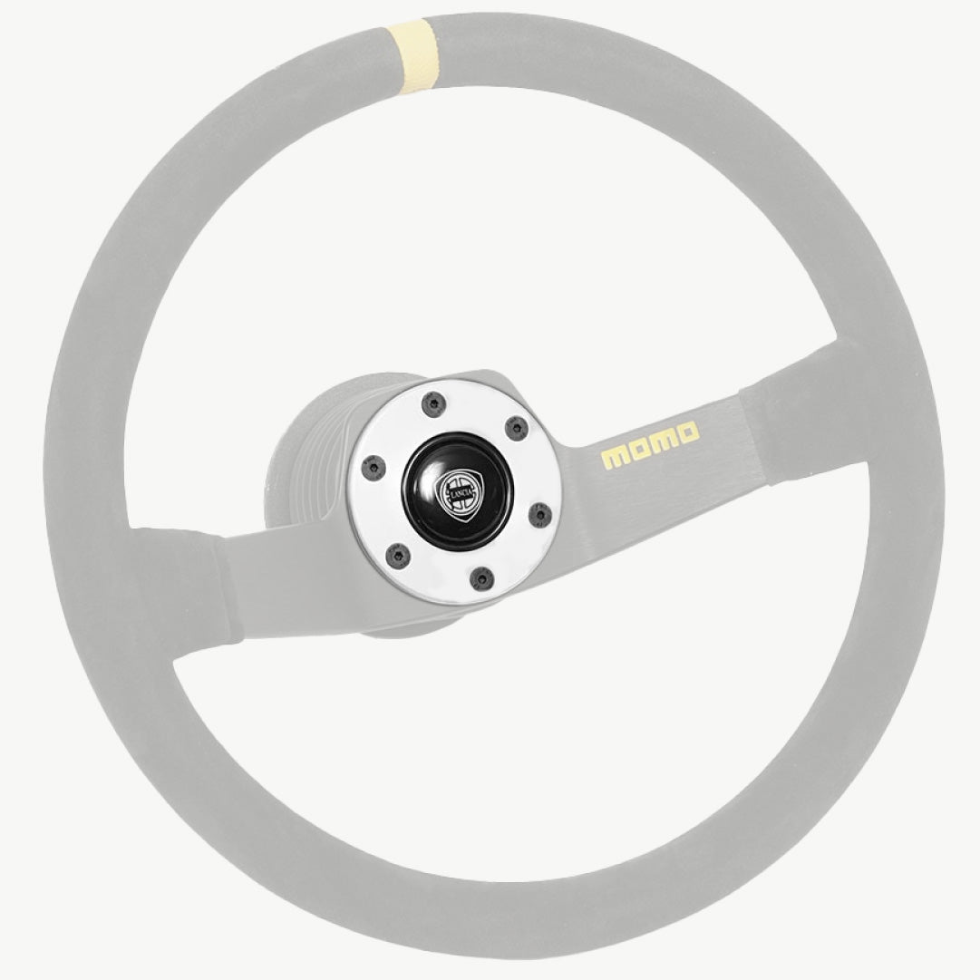 Lancia Horn Button With Centre Ring - Silver