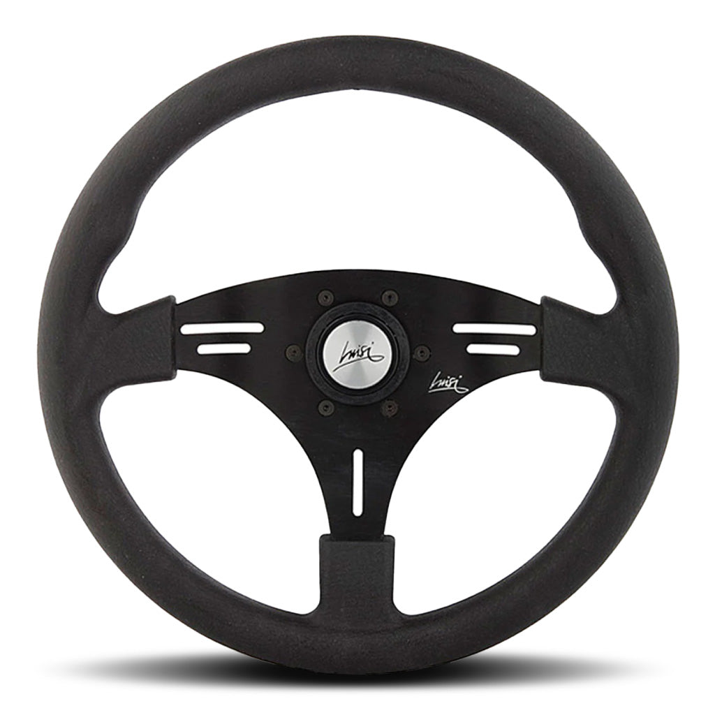 Luisi Grip Steering Wheel - Black Polyurethane Black Spokes 355mm