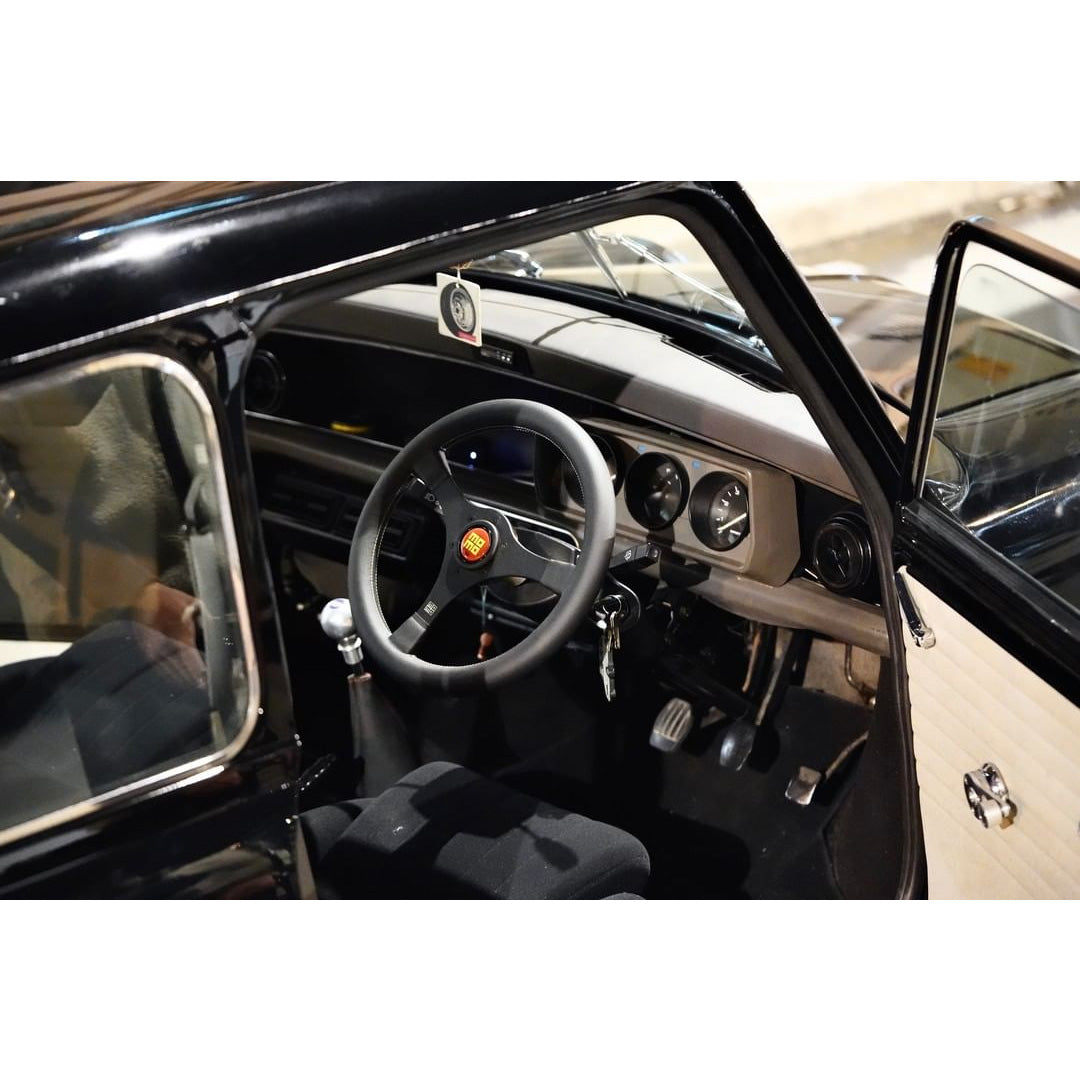 MOMO 1968 Steering Wheel - Extra Smooth Black Leather Black Spokes 350mm - Limited Edition