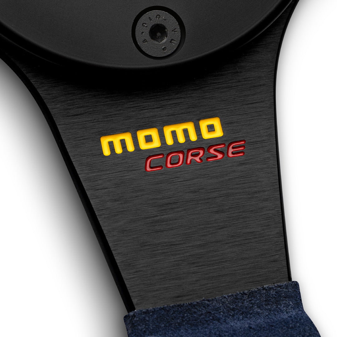 MOMO Corse 2.0 Steering Wheel - Blue Suede Black Spokes 350mm
