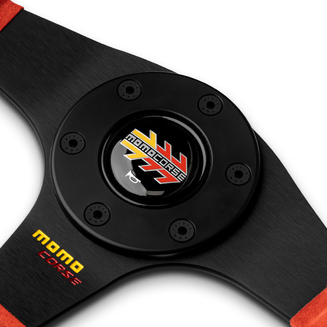 MOMO Corse 2.0 Steering Wheel - Black Suede Black Spokes 350mm - KBA/A