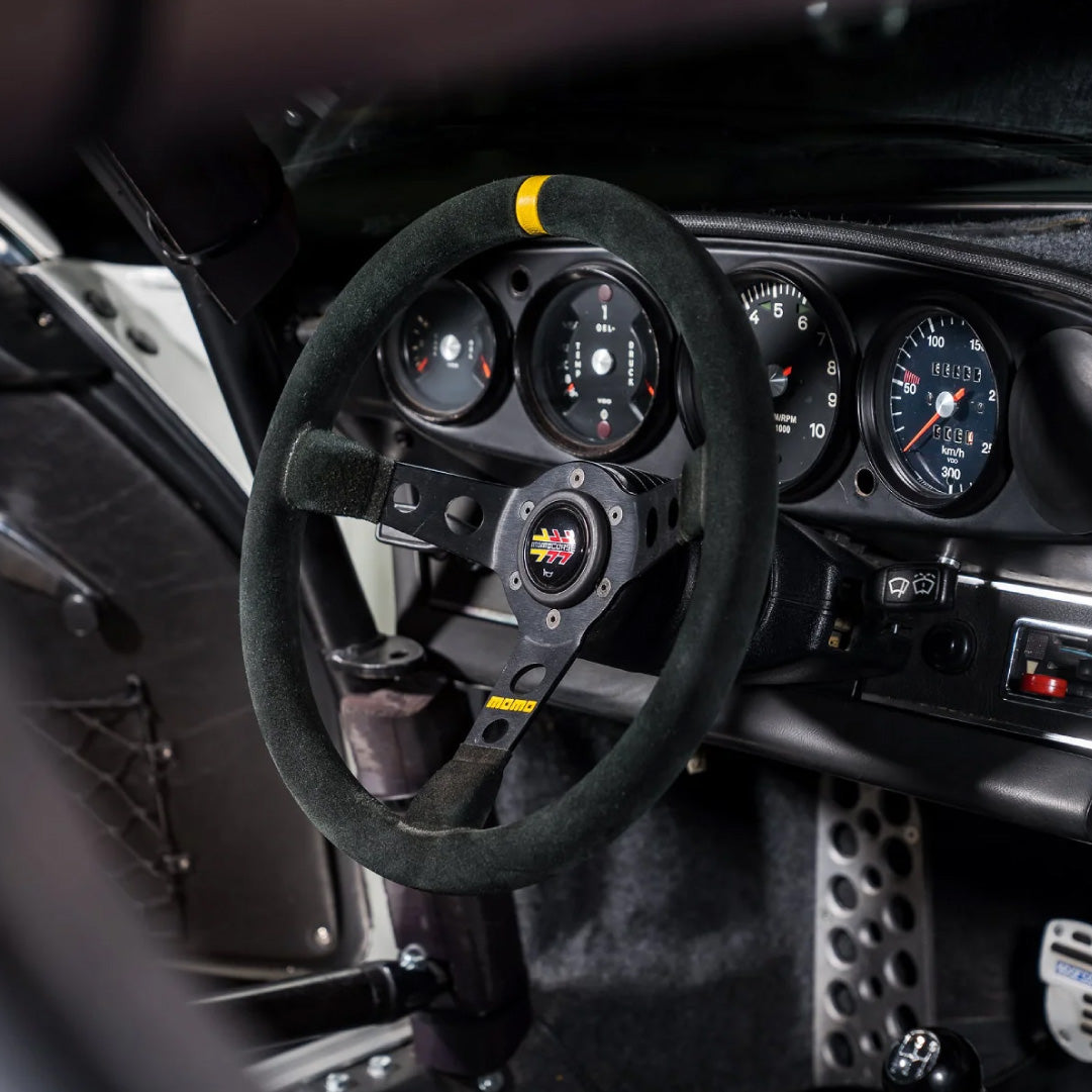 MOMO Mod. 07 Steering Wheel - Black Suede Black Spokes 350mm