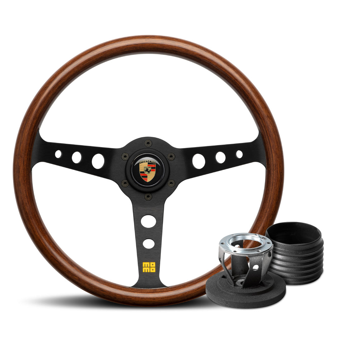 MOMO Mod. 07 Heritage Wood Steering Wheel & Hub Adapter Boss Kit For Porsche 928, 912S, 911, 911 (930), 959