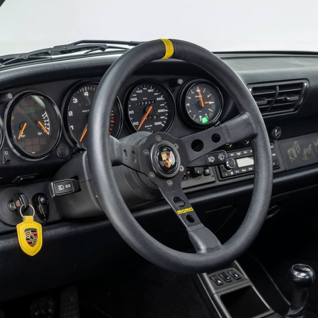 MOMO Mod. 07 Steering Wheel - Black Leather Black Spokes 350mm
