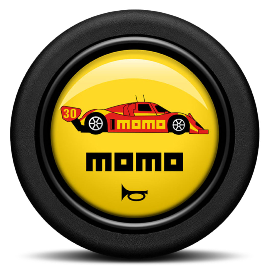MOMO Passion 1993 Horn Button - Glossy Yellow MOMO Nissan NPT-90 Logo