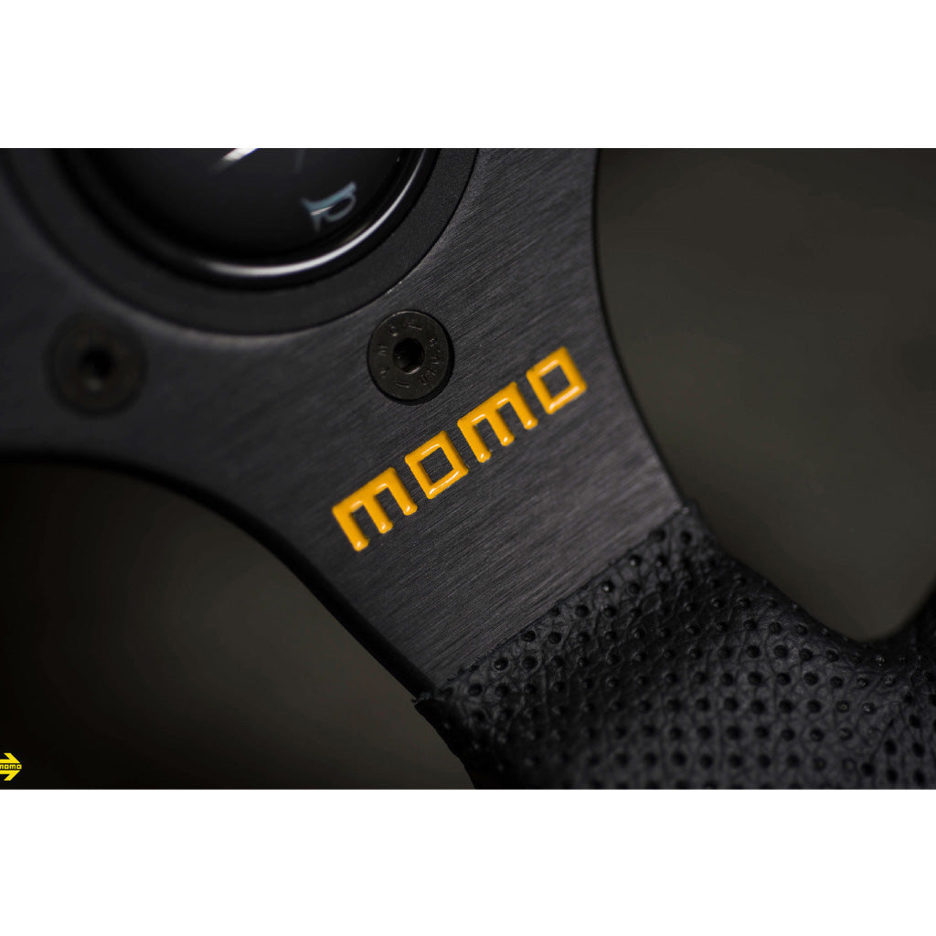 MOMO Team Steering Wheel - Black Leather Black Spokes 280mm