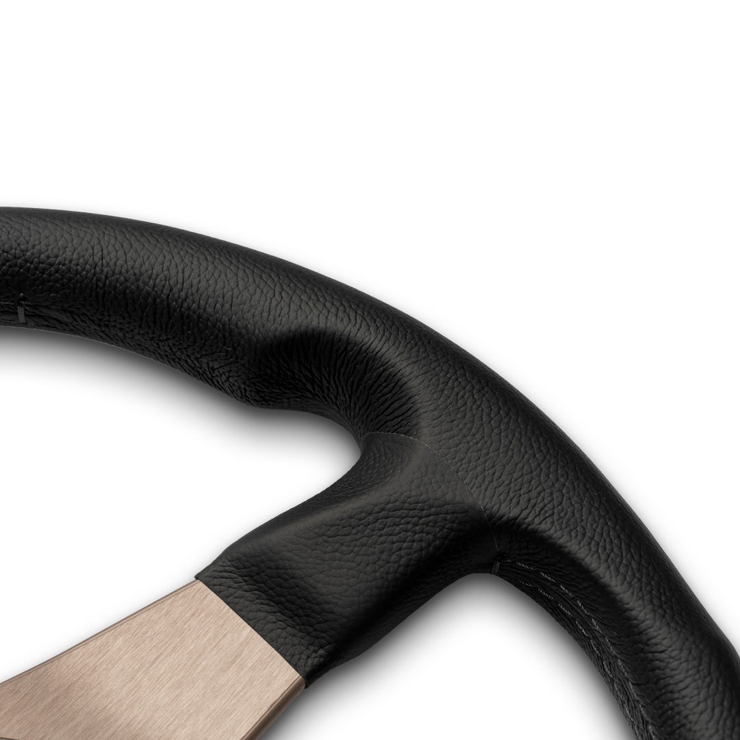 MOMO Tuner Steering Wheel - Black Leather Anthracite Spokes