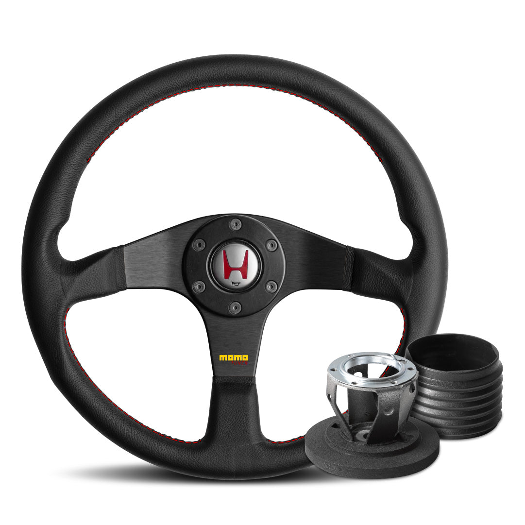 MOMO Tuner Steering Wheel & MOMO Honda Horn Button & Hub Adapter Boss Kit For Honda Civic CRX