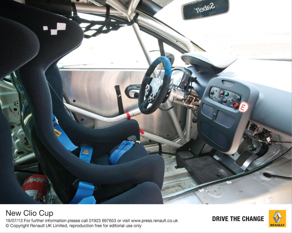 Sabelt Renault Clio Cup Race Steering Wheel - Black Blue Alcantara Black Spokes 330mm