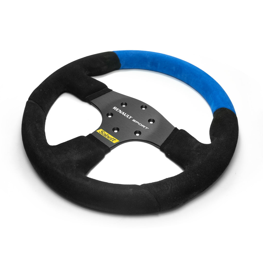 Sabelt Renault Clio Cup Race Steering Wheel - Black Blue Alcantara Black Spokes 330mm