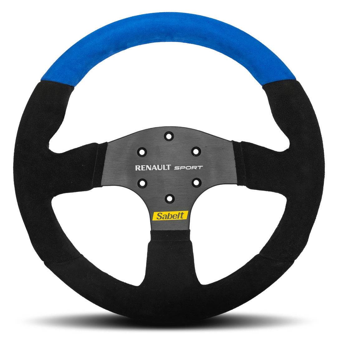 Sabelt Renault Clio Cup Race Steering Wheel - Black Blue Alcantara Black Spokes 330mm