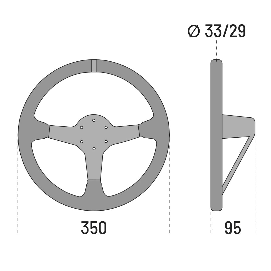 Sparco R325 Steering Wheel - Black Suede Black Spokes 350mm