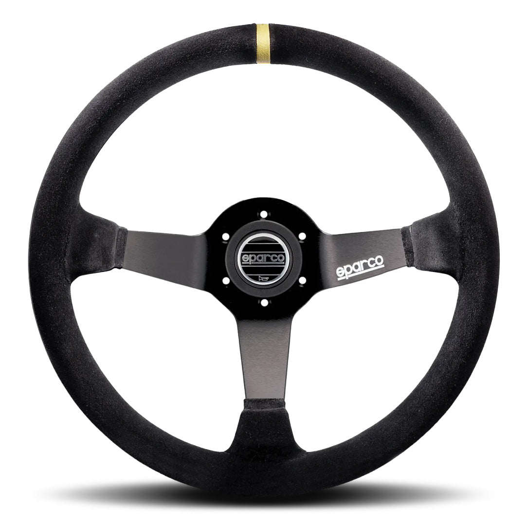 Sparco R325 Steering Wheel - Black Suede Black Spokes 350mm