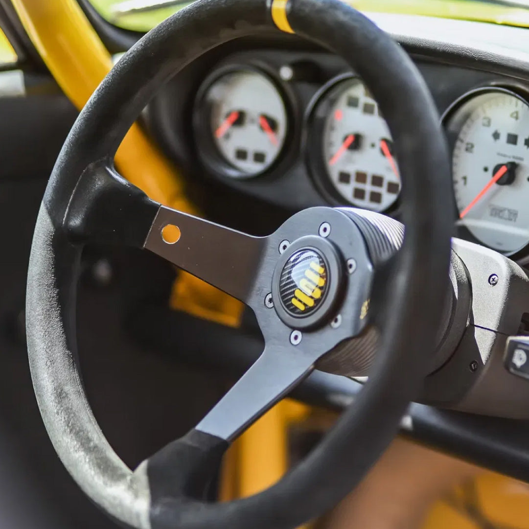 Sparco Horn Button - Carbon Fibre Style & Yellow