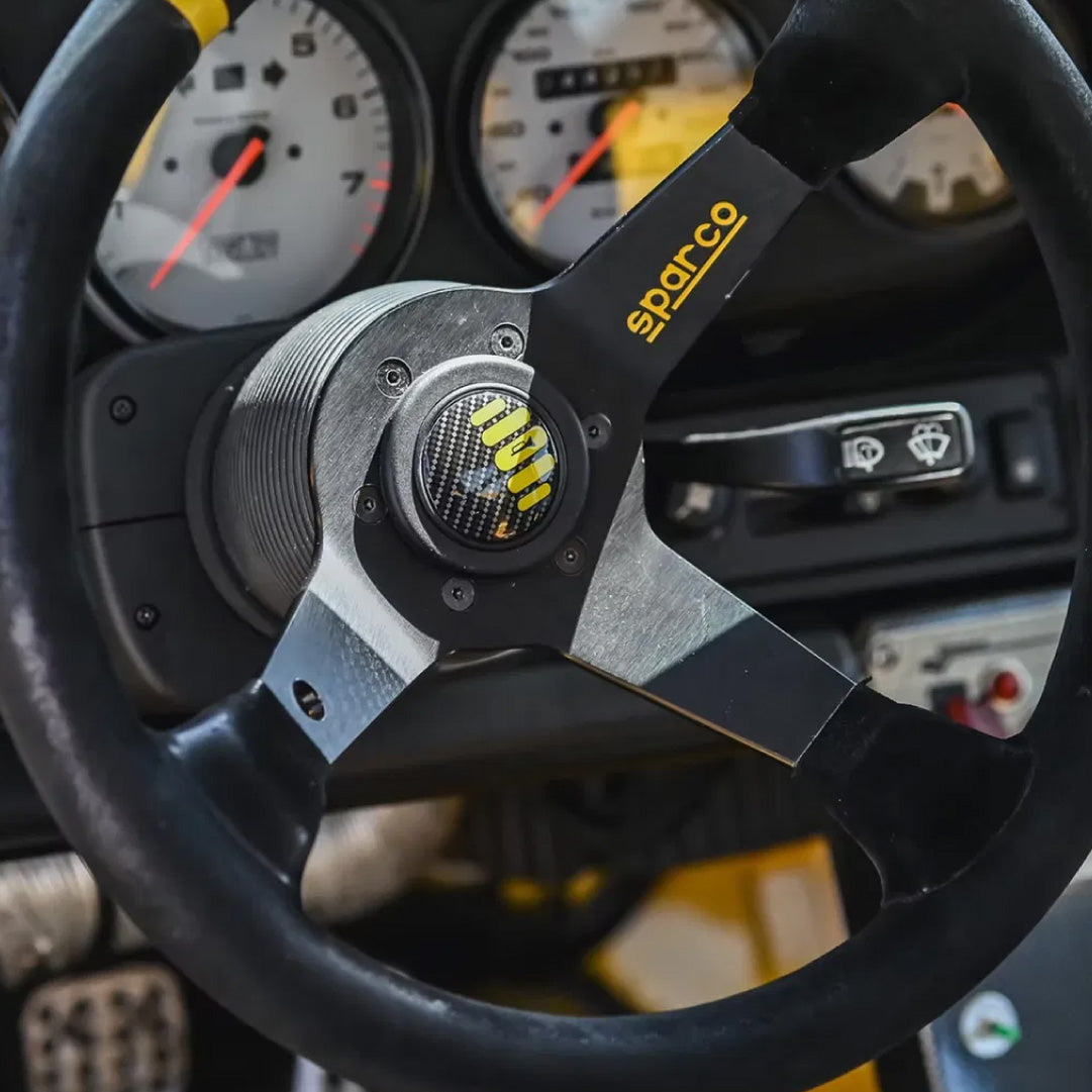 Sparco Horn Button - Carbon Fibre Style & Yellow