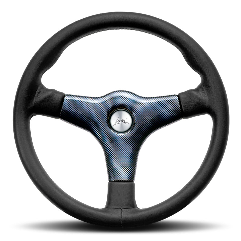 Luisi Giba 3 Elegant Steering Wheel - Black Leather With Carbon Look Centre Cover 355mm